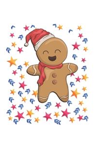 Christmas Gingerbread Man Stars Notebook