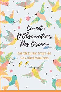 Carnet d'observations des oiseaux