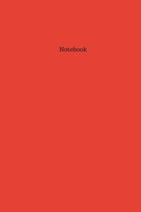 Vermilion Red Colored Blank Bound Notebook/Journal, 6x9 in, 100 pages.