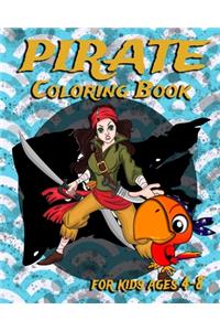 Pirate Coloring Book For Kids Ages 4-8