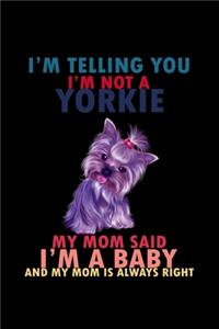 I'm Tellingyou I'm Not A Yorkie My Mom Said I'm A Baby And My Mom Is Always Right