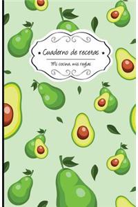 Cuaderno de recetas en blanco