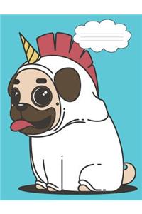 Unicorn Pug Composition Notebook