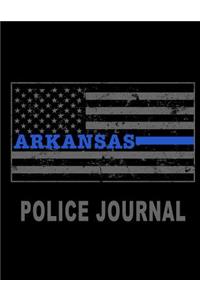 Arkansas Police Journal: Thin Blue Line Police Flag Police Field Interview Notebook 8.5x11