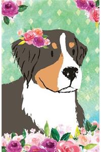 Bullet Journal for Dog Lovers Bernese Mountain Dog in Flowers