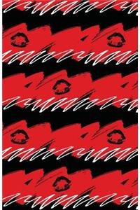 Bullet Journal Black Lips - Abstract Black and Red Pattern