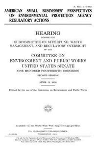 American small businesses' perspectives on Environmental Protection Agency regulatory actions