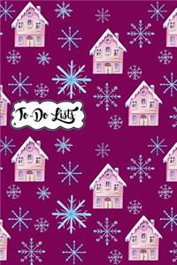 To-Do List Book - Christmas Holiday To Do Lists Journal Notebook Winter Houses Pattern 3