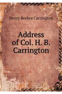 Address of Col. H. B. Carrington