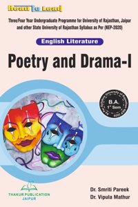 ( English Literature ) Poetry and Drama-I B.A First Semester According to NEP2020 All Rajasthan universities Based syllabus book by thakur publication