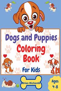 Dogs And Puppies Coloring Book For Kids