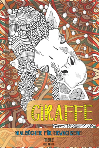 Malbucher fur Erwachsene - Big Print - Tiere - Giraffe