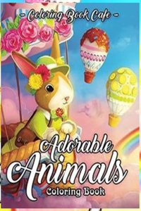 adarable animals coloring book cafe