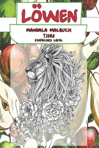 Mandala Malbuch - Einfaches Level - Tiere - Löwen