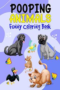 Pooping Animals Funny Coloring Book