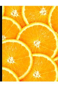 Journal Notebook: Orange Fruit Slices Design Cover 100 College Ruled Lined Pages Size (7.44 x 9.69)