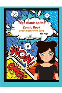 Teen Blank Anime Comic Book Create your Own Story 100 Pages