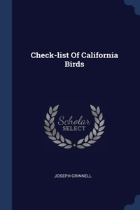 Check-list Of California Birds