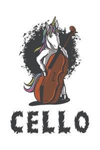 Cello Unicorn Notebook