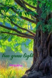 tree grass light meadow Notebook for Women and Girls