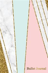 Bullet Journal: Marble + Gold Trendy Journal - 120-Page 1/2 Inch Dot Grid Notebook- 6 X 9 Marble & Gold Perfect Bound Softcover