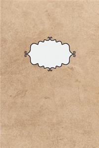 Plain Brown Paper Journal With Cute Doodle Label
