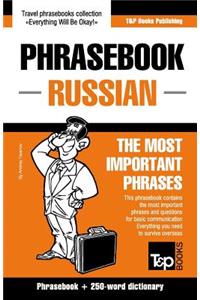 English-Russian phrasebook and 250-word mini dictionary