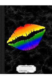 Gay Pride Rainbow Kissy Lips Composition Notebook
