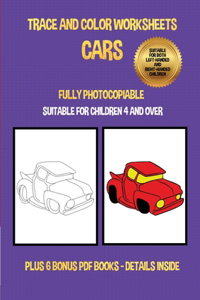 Trace and color worksheets (Cars)
