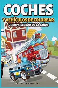 Coches y vehículos de colorear Libro para Niños de 4 a 8 Años