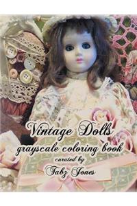 Vintage Dolls Grayscale Coloring Book