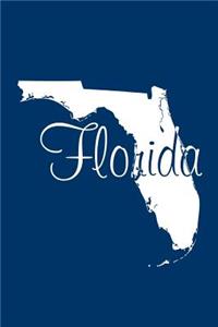 Florida - Navy Blue Lined Notebook with Margins