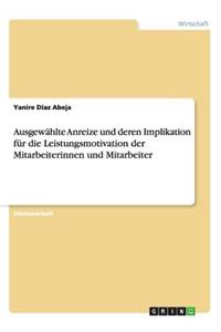 Ausgewählte Anreize und deren Implikation für die Leistungsmotivation der Mitarbeiterinnen und Mitarbeiter