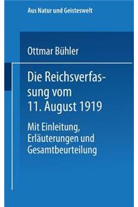 Die Reichsverfassung Vom 11. August 1919