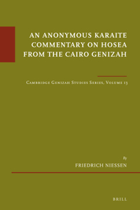 Anonymous Karaite Commentary on Hosea from the Cairo Genizah