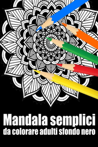 Mandala semplici da colorare adulti sfondo nero