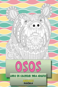 Libro de colorear para adultos - Mandala - Animales - Osos