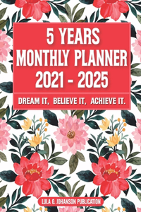 5 Year Monthly Planner 2021-2025