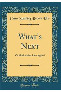 What's Next: Or Shall a Man Live Again? (Classic Reprint)