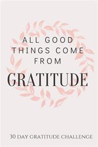 All Good Things Come From Gratitude. 30 Day Gratitude Challenge
