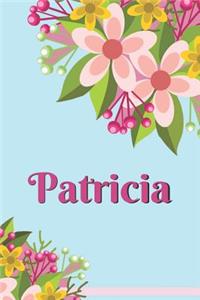 Patricia Personalized Blank Lined Journal Notebook