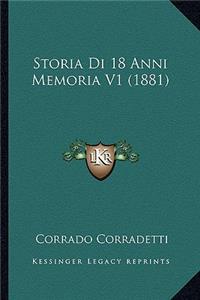 Storia Di 18 Anni Memoria V1 (1881)