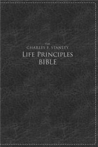 NKJV, The Charles F. Stanley Life Principles Bible, Large Print, Leathersoft, Black, Thumb Indexed