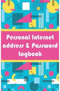 Personal Internet address & Password Logbook