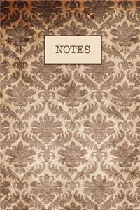 Brown Damask Design Notes Journals