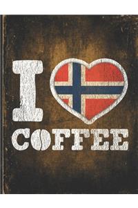 I Heart Coffee: Norway Flag I Love Norwegian Coffee Tasting, Dring & Taste Lightly Lined Pages Daily Journal Diary Notepad