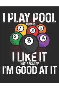 I Play Pool Because I Like it Not Because Iam Good at It