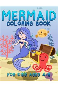 Mermaid Coloring Book for Kids Ages 4-8