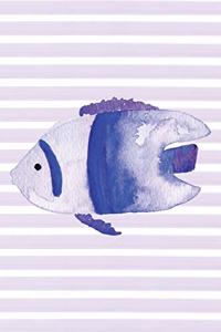Ocean Fish Watercolor Stripe Journal