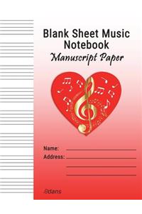 Blank Sheet Music Notebook Manuscript Paper